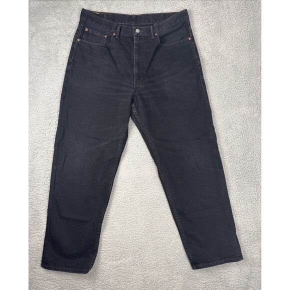 Levis 550 Relaxed Fit Denim Black Jeans Men’s Size Tag (38X32) Measures (36x31) - Picture 1 of 7
